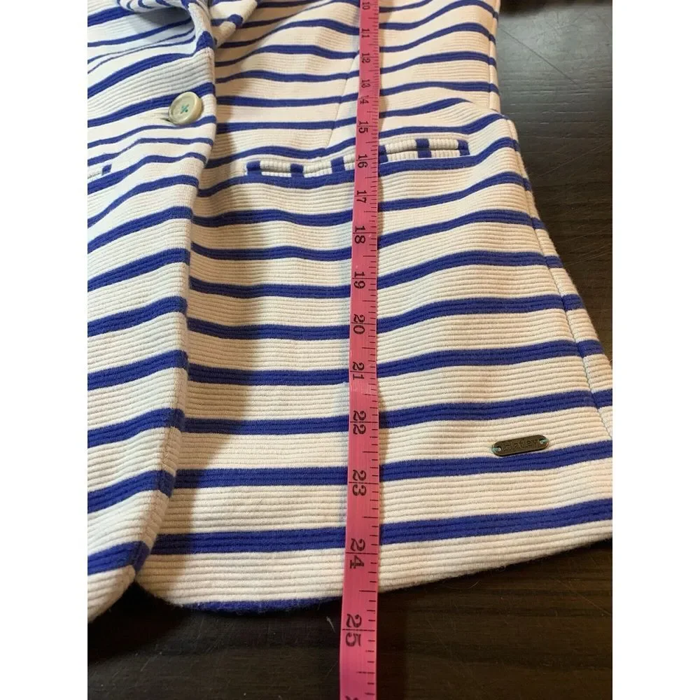 Hatley Nautical Striped Jacket Blazer Womens Small‎ Stretch Preppy Country Club